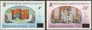 1977 Tristan da Cunha Scott 220-221 Surcharges MNH  