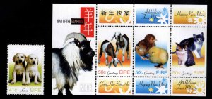 Ireland Scott 1450, MNH**2003 year of the Goat stamp and souvenir sheet