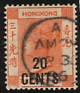 60769 -  HONG  KONG - STAMPS:  SG # 40  Used - VERY FINE!!   AMOY