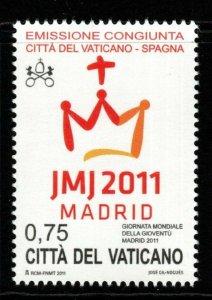 VATICAN CITY SG1628 2011 WORLD YOUTH DAY MNH