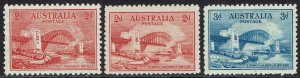 AUSTRALIA 1932 BRIDGE 2D BOTH PRINTINGS AND 3D MNH **