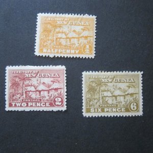 Australia New Guinea 1925 Sc 1,4,7 MH