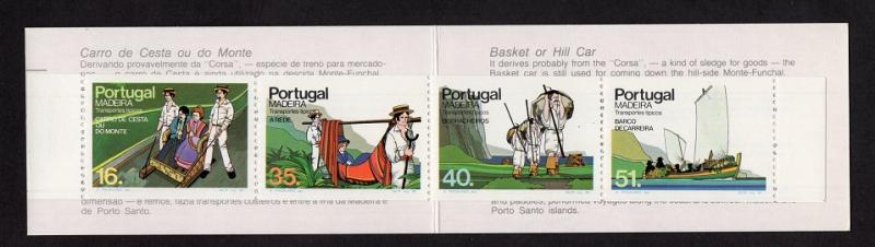 Portugal Madeira   #97-100a  MNH 1984  traditional transportation. booklet