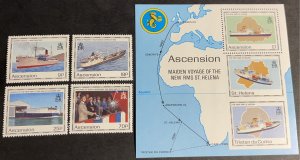 ASCENSION ISLAND # 493-497-MINT NEVER/HINGED-COMPLETE SET & SOUVENIR SHEET--1990