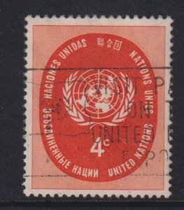 United Nations New York   #63  used  1958  UN seal 4c