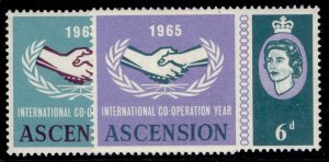 ASCENSION QEII SG89-90, 1965 INTL Co-Operation year set, NH MINT.