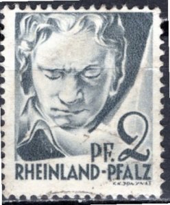 Germany, Rhine Palatinate; 1947: Sc. # 6N1: MH Single Stamp