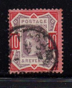 Great Britain Sc 121 1890 10d carmine rose & lilac   Victoria stamp used