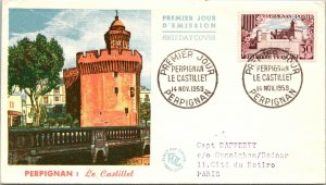 France FDC 1959 - Perpignan: The Castillet - F28841