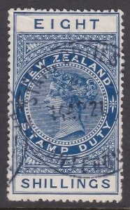 NEW ZEALAND 1880 Stamp Duty 8/- fine used..................................a3488 