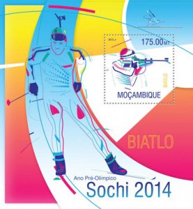 Mozambique - 2014 Sochi Olympics on Stamps -  Stamp S/S - 13A-1235