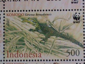 INDONESIA-2000-SC# 1914a WWF-CONSERVATION- PREHISTORY ANIMALS MNH SHEET VF