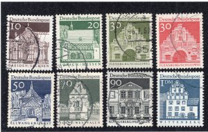 Germany 1966-69 10pf to 1m Architecture, Scott 937-941, 943, 945, 947-948 used