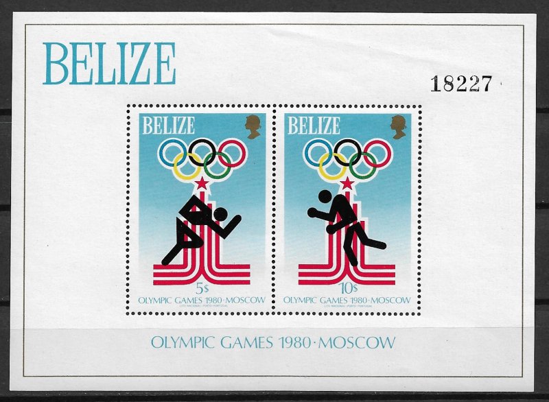 1980 Belize 459 Summer Olympics MNH S/S