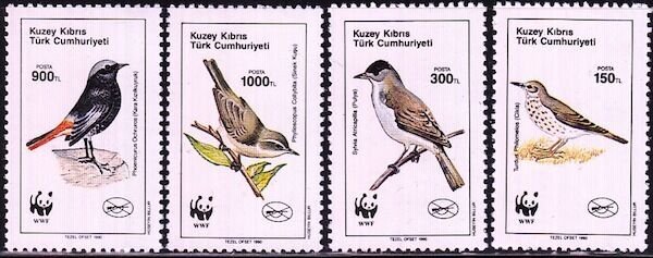 TURKISH CYPRUS Sc # 273-6 WWF BIRDS