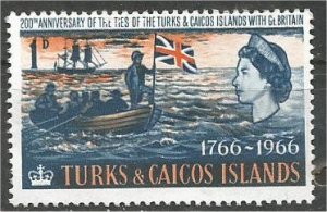 TURKS AND CAICOS, 1966, MNH 1p, Andrew Symmers  Scott 152