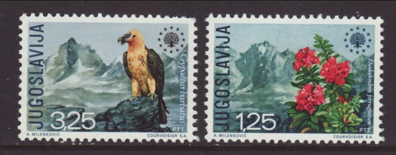 Yugoslavia 1042-1043 Birds,Flowers MNH VF