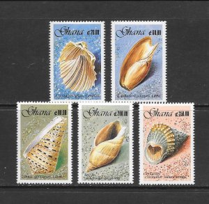 SHELLS - GHANA #1185-9 MNH