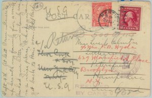 81724 - USA - POSTAL HISTORY - POSTCARD to England, REPOSTED to USA! 1914/15