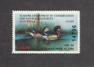 AL7 - Alabama  State Duck Stamp.  Single. MNH. OG.