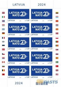 Latvia Lettland Lettonie 2024 LV in NATO 20 ann sheetlet MNH