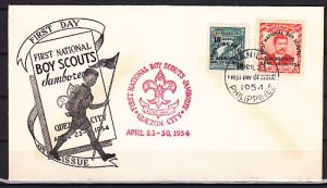 Philippines, 608-609. 1st National Scout Jamboree issue. First day cover. ^
