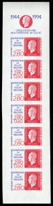 France, 1950-Present #2408 (YT 2865a) Cat€305, 1994 Stamp Day, imperf. book...