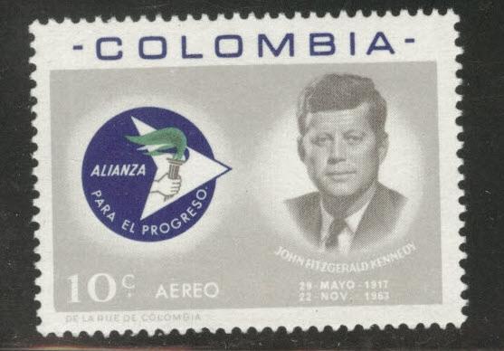 Colombia  Scott C455 MNH** JFK airmail stamp 1963