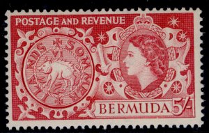 BERMUDA QEII SG148, 5s carmine, LH MINT. Cat £24.