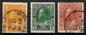 Canada #136-137-138 Used  CDS C$125.00