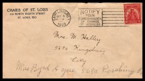 US Charis of St Louis,St Louis,MO 1929 Cover