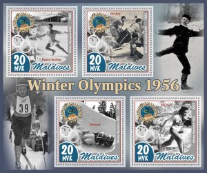 Stamps.Olympic Games 1956 1+1 sheets  perforated 2023 year Maldivies