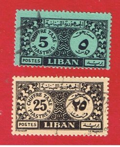 Lebanon #41-42  VF used  Postage Due  Free S/H