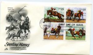 2756-59 Sporting Horses Artcraft, block of 4, FDC