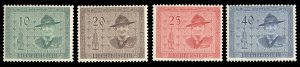 Liechtenstein #270-273 Cat$18.70, 1953 Boy Scouts, complete set, lightly hinged