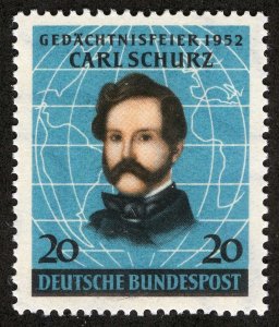 Germany Sc 691 Multicolor 20pf 1952 Never Hinged Original Gum