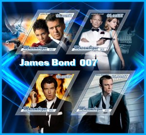 Stamps.Cinema. James Bond  1+1 sheets perf 2021 year Mozambique