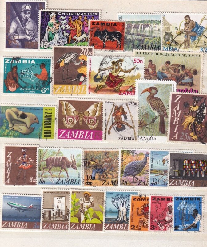 SA18b Zambia, selection of used stamps