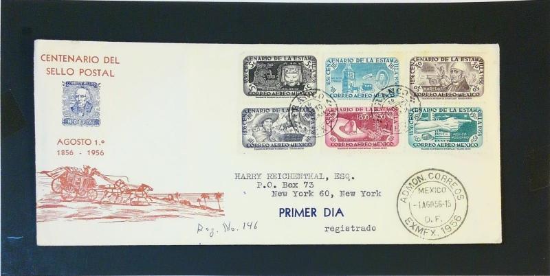 Mexico 1956 Centenary Issue First Day Cover (Light Crease) - Z3154