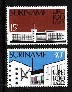 Suriname-Sc#417-18-unused NH set-UPU-1974-