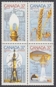 Canada - #1209a Science and Technology Block of Four - MNH