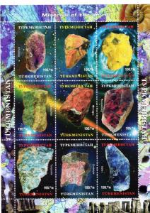 Turkmenistan 1999 Minerals/Halley'Comet Shlt(9)PERF.MNH VF 