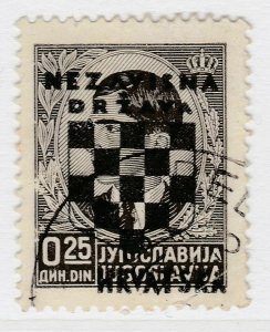 1941 Croatia 25p Black Overprint Used Stamp A19P10F599-