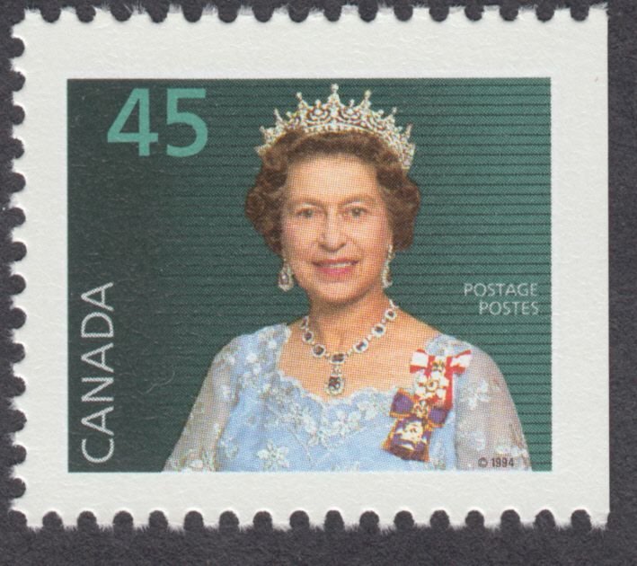 Canada - #1360ixs  45c Queen Elizabeth II, Booklet Stamp, Coated Papers - MNH