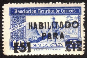 5c, Spain, Charity stamp, MH