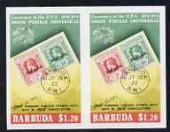 Barbuda 1974 Stamps of 1922 $1.20 Imperf pair (from UPU s...