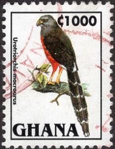 Ghana 1837 - Used - 1000ce Long-tailed Hawk (1995) (cv $2.00)