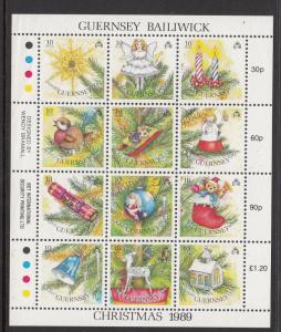 Guernsey Sc# 421 1989 Christmas Souvenir Sheet of 12 MNH