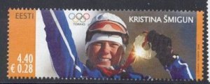 Estonia Sc 538-539 2006 Olympic Gold Medal stamp & sheet NH