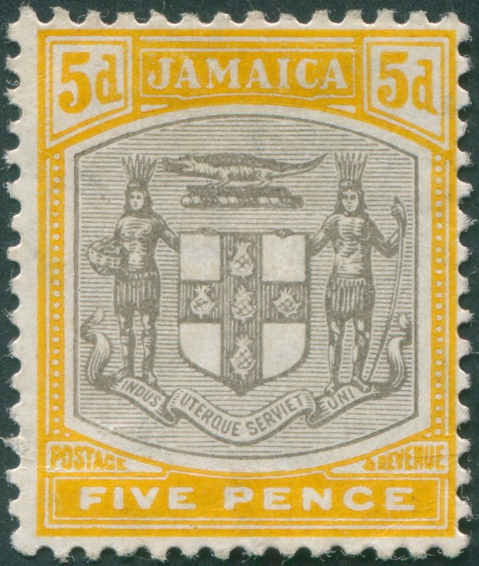 Jamaica 1907 5d grey & orange-yellow SG43 unused